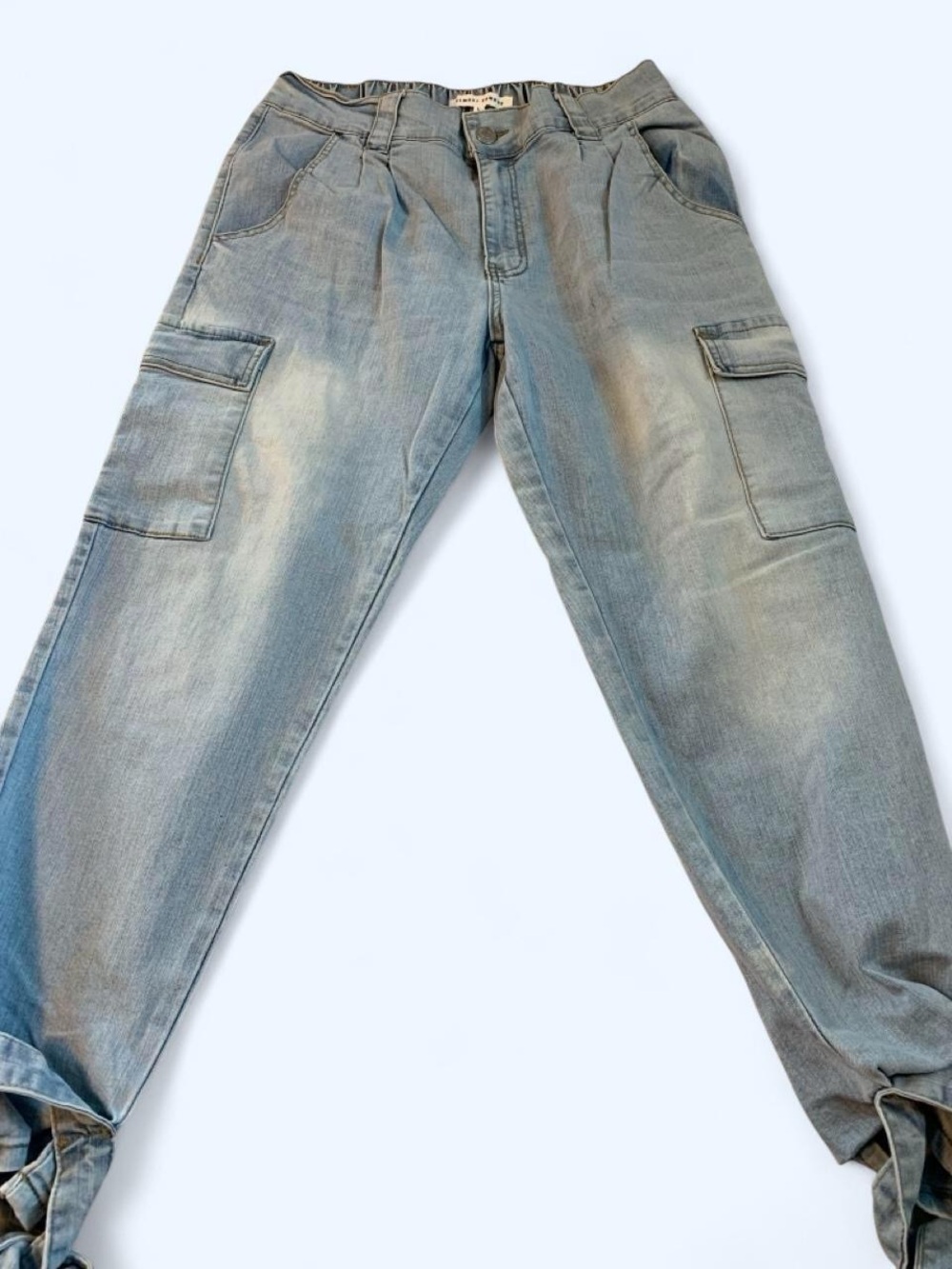 Almost Famous Light Blue Relaxed Cargo Jeans for Men